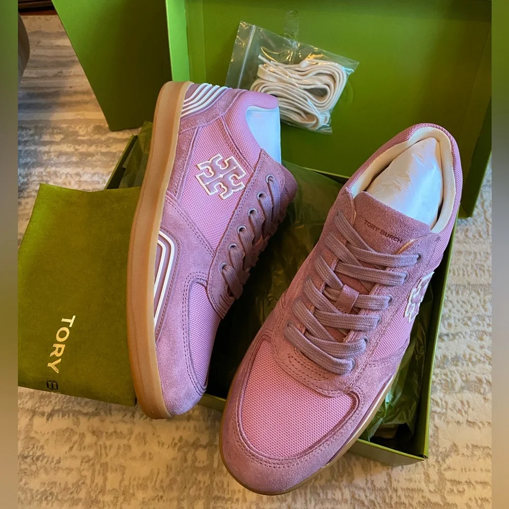 Tory Burch Clover Court Nylon/ Suede Sneakers